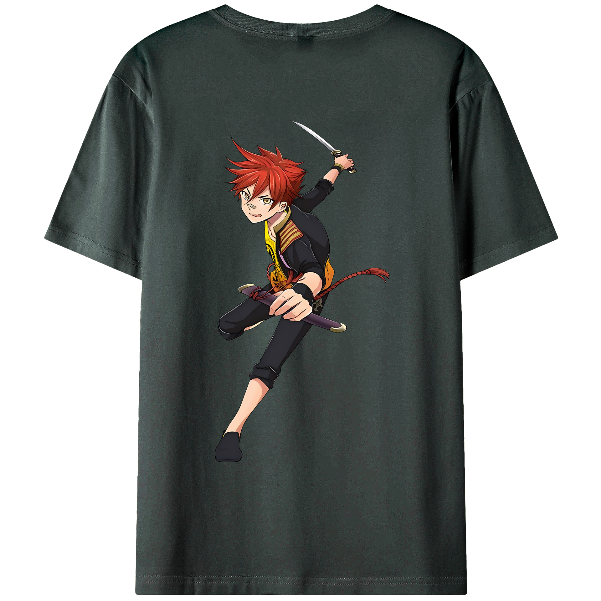 （画像用） 刀剣乱舞 Touken Ranbu 綿100％ メンズ半袖Tシャツ（バックプリント） 通気性